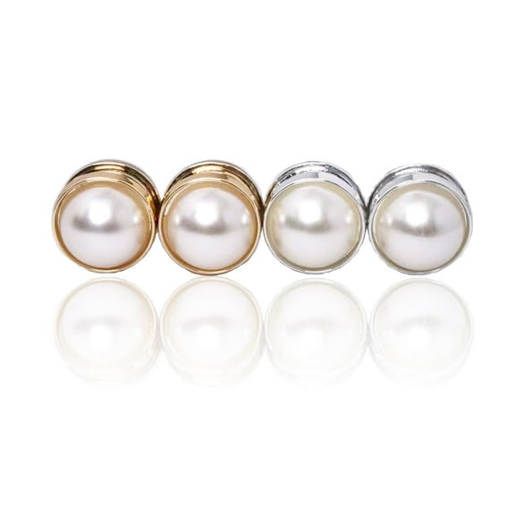 4 PCS Pearl Headscarf Buttons with Strong Magnetic Adhesion and Elegant Muslim Silk Scarf Buttons