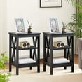 thumbnail image 3 of VECELO Set of 2 Nightstand with 3-Tier Shelf, Side End Table for Living Room, Bedroom, Black, 3 of 10