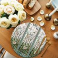 thumbnail image 2 of Round Placemats Butterfly 15 inch Set of 4 Table Mats for Dining Table Teal Green Leaves Flower Heat Resistant Non-Slip Kitchen & Home Decorative Place Mat Set, 2 of 8