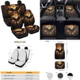thumbnail image 4 of Yuyamidu Eagle Car Seat Cover Full Set with Car Floor Mats Cross Steering Wheel Cover Seatbelt Cover Gear Shift Knob Cover Cup Coasters 15 Pack Auto Accessory for SUV Sedan Van, 4 of 6