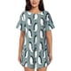 thumbnail image 1 of Fotbe Penguin Conjunto de Pijama Estampado para Mujer, 2 Piezas, Ropa de Dormir con Camiseta de Manga Corta y Shorts Suaves-Large, 1 of 6