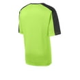 thumbnail image 6 of Sport Tek Teen Unisex Regular Sleeve Blocked T-Shirt Lime Shock/Blk X-Large, 6 of 6