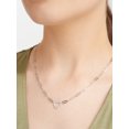 thumbnail image 5 of Forever Facets Cubic Zirconia Heart Paperclip 18” Necklace in Sterling Silver, Adult Female, 5 of 10
