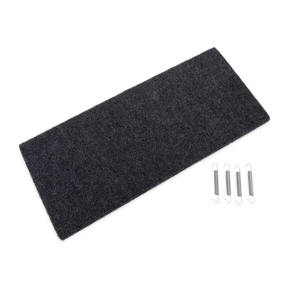 Camco Entry Step Rug 42935 Wrap Around Hook and Spring; 23 Inch Width x 22 Inch Length; Grey; Carpet; With English/French Language Packaging
