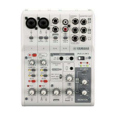 UPC: 0889025141437 | Yamaha AG06MK2 Mixer/USB Audio Interface (White)