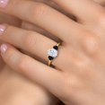 thumbnail image 4 of Gem Stone King 10K Yellow Gold White Moissanite and Black Onyx Engagement Ring for Women | 1.94 Cttw | Oval 8X6MM | Gemstone Birthstone | Size 6, 4 of 7
