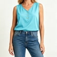 thumbnail image 6 of cocolona Summer Tank Tops for Women V Neck Sleeveless Button Shirts Casual Trendy Solid Color Blouses, 6 of 6