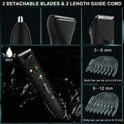 HATTEKER 3-in-1 Men's Body Hair Trimmer, Beard Trimmer, Nose Hair Trimmer, Hair Clipper Multigrooming Set with Attachments Waterproof