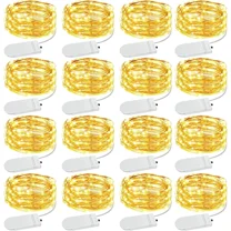 16 X Fairy String Lights Battery Operated Warm White 6.6Ft Halloween Xmas Decor