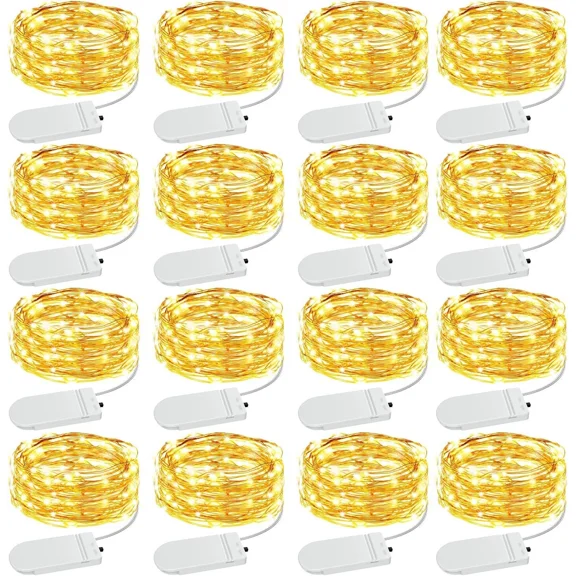 16 X Fairy String Lights Battery Operated Warm White 6.6Ft Halloween Xmas Decor