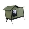 thumbnail image 2 of Caseta exterior para mascotas, refugio para gatos con patas elevadas, cama aislada para gatos, caseta tipo cueva para perros, cama para gatitos, para, 2 of 8