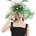 thumbnail image 1 of Women's Kentucky Derby Church Dress Hat Wide Brim Leaf Flower Bridal Shower Hat, 1 of 5