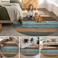 thumbnail image 5 of Round Rugs 3.3Ft, Farmhouse Blue Teal Brown Round Area Rug Washable Indoor Throw Carpet, Vintage Ombre Wooden Soft Non Slip Circle Rug for Laundry Room Patio Home Decor Aesthetic, 5 of 8