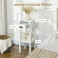 thumbnail image 4 of HOMCOM Side Table Set of 2, Narrow Tall End Table with Drawer and Shelf, 4 of 10