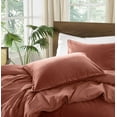 thumbnail image 3 of Brooklyn Loom Matte Cotton Velvet 3-Piece King Comforter Set in Rust, Cotton , Adult, All Season, OEKO-TEX Certified, 3 of 9