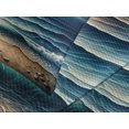 thumbnail image 4 of Ambesonne Seascape Quilted Bedspread Set 3 Pcs, Fish Eye Effect Oceanic, Queen Size, Blue Pale Brown, 4 of 5