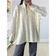 thumbnail image 5 of Suéter de Cuello Alto y Larga para Mujer con Cremallera, Jersey Informal de Punto Acanalado para Otoño e Invierno. L, 5 of 8