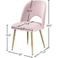 thumbnail image 5 of Meridian Furniture Logan Pink Velvet Dining Chair (Set of 2), 5 of 5
