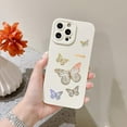 thumbnail image 2 of Compatible with iPhone 14 Pro Case Cute Plated Love Heart for Women Girls Gold Bling Butterfly Full Camera Lens Cover Protection Soft TPU Shockproof Bumper Phone Case for iPhone 14 Pro, White, 2 of 12