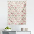 thumbnail image 1 of Rose Tapestry, Doodle Style Swirls Spirals Hearts Big and Small Dots Romantic Cheerful, Fabric Wall Hanging Decor for Bedroom Living Room Dorm, 5 Sizes, Cream Rose and Umber, by Ambesonne, 1 of 1