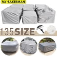 thumbnail image 2 of Funda para muebles de patio 210D, resistente, impermeable, rectangular, para jardín, lluvia, nieve, exterior, para sofá, mesa, silla, a prueba de viento, 2 of 5