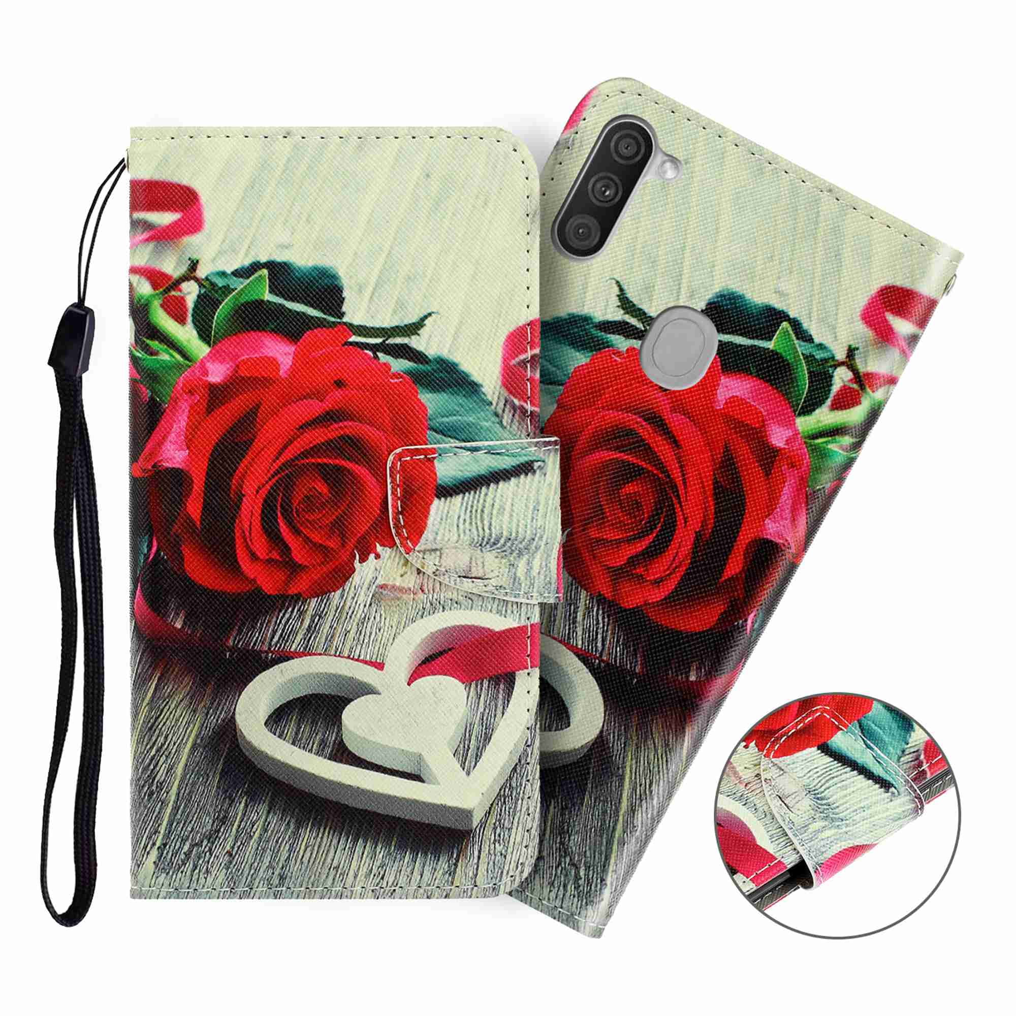 Galaxy A11 Wallet Case, Dteck 3D Painted Full PU Leather Shockproof