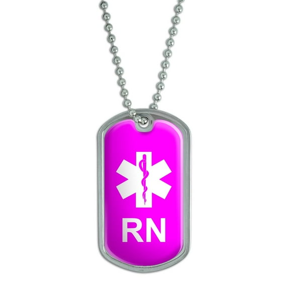 RN Nurse Star of Life - Pink Dog Tag