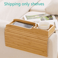 thumbnail image 3 of Couch Cup Holder, Couch Drink Holder, Natural Bamboo Sofa Cup Holder Armrest Tray, Portable Couch Arm Tray Table, 3 of 8