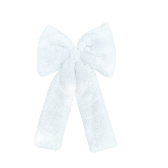 Lazo de decoración navideña - Corona para árbol de Navidad y decoración exterior - Decoración de puertas - Lazo de peluche navideño - Accesorios de decoración para ambientes de fiesta