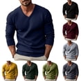 thumbnail image 5 of Men's V-Neck Knit Sweater Long Sleeve Solid Color Slim Fit Casual Pullover, 5 of 5