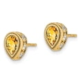 thumbnail image 2 of Auriga 14k Yellow Gold Pear Citrine and Diamond Stud Earrings for Women, 2 of 6