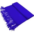 thumbnail image 2 of Glory Max Women's Large Soft Silky Pashmina Shawl Wrap Blue Solid Plain Wedding Scarf, 2 of 5