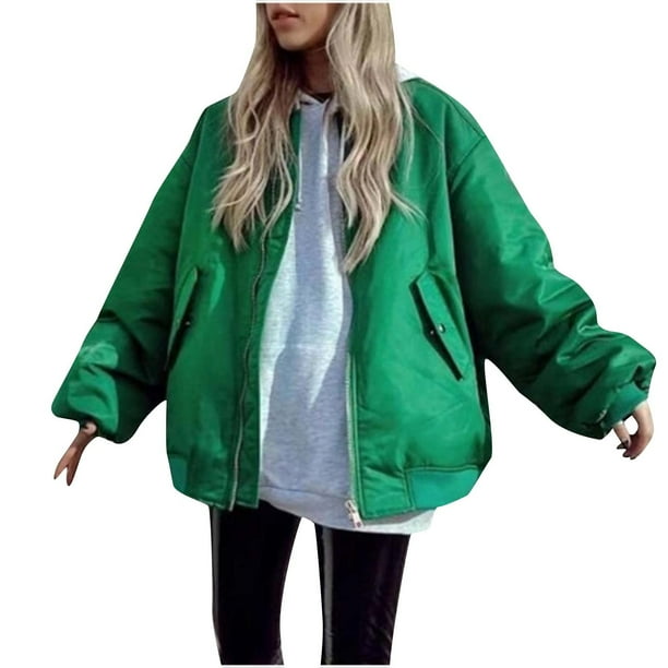Chaquetas y abrigos casuales de manga larga sin capucha para mujer, chaqueta de algodón holgada y cálida, chaqueta informal, abrigo para mujer