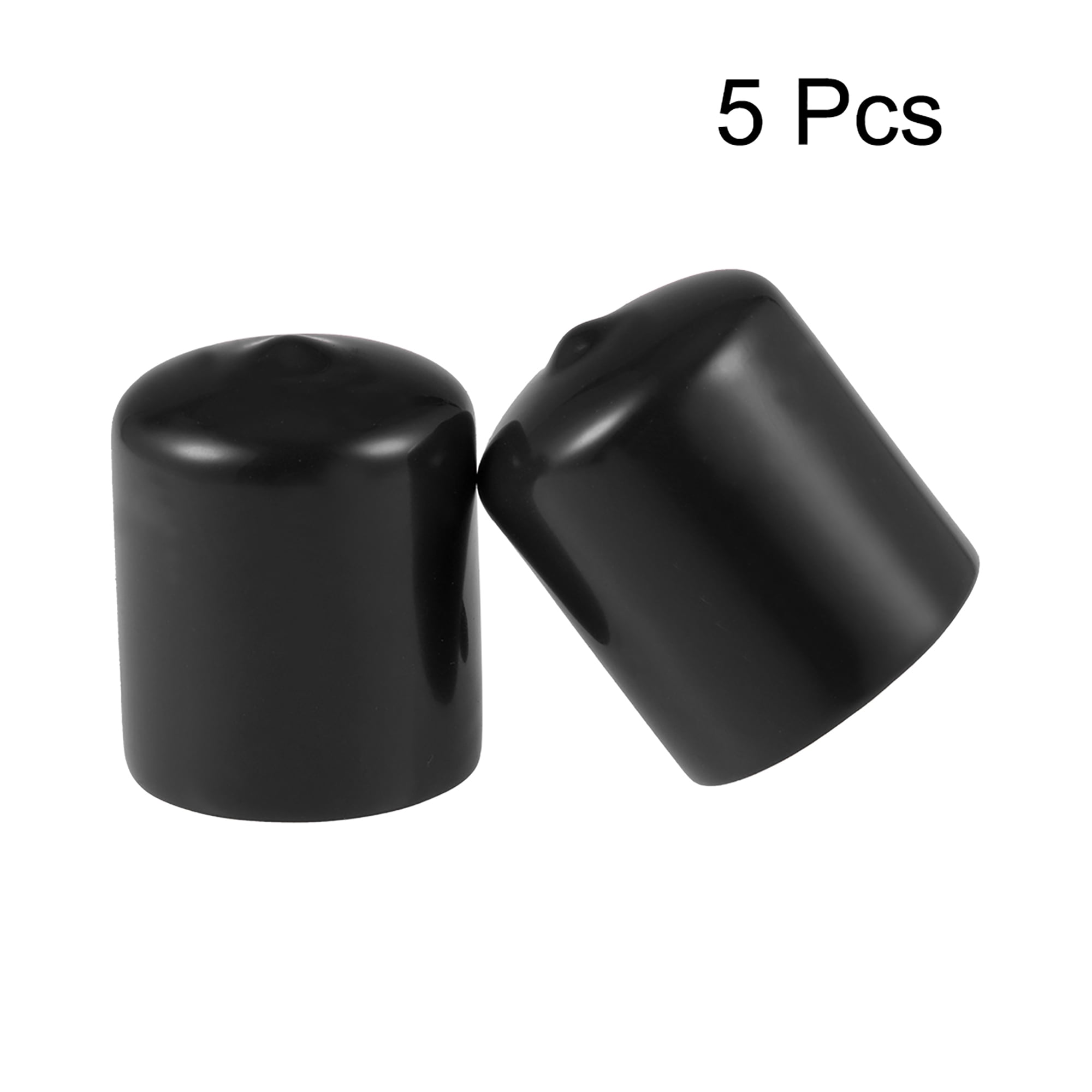 Unique Bargains 5pcs Rubber End Caps 1 1 8 inch ID Round End Cap Cover Flexible Screw Thread Protectors Black Walmart