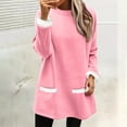 thumbnail image 2 of Bovemsi Womens Sweatshirts Winter Fleece Lined Warm Shirts For Women Casual Solid Color Long Sleeve Crewneck Thermal Top Fashion Outfits 2025 Clothes, 2 of 8