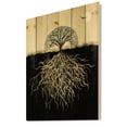 thumbnail image 2 of Designart 'Tree Silhouette With Underground Roots' Traditional Print on Natural Pine Wood, 2 of 5