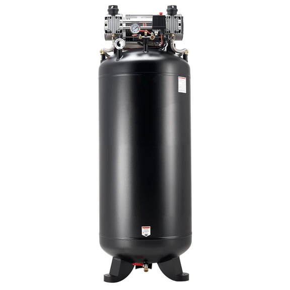 KFFKFF 80-Gallon Heavy-Duty Air Compressor, 5HP, 13.5 SCFM at 90 PSI, Max 145 PSI Pressure, Oil-Free Tank for Industrial Use and Large Workshops (230V 3-Phase, No Plug)