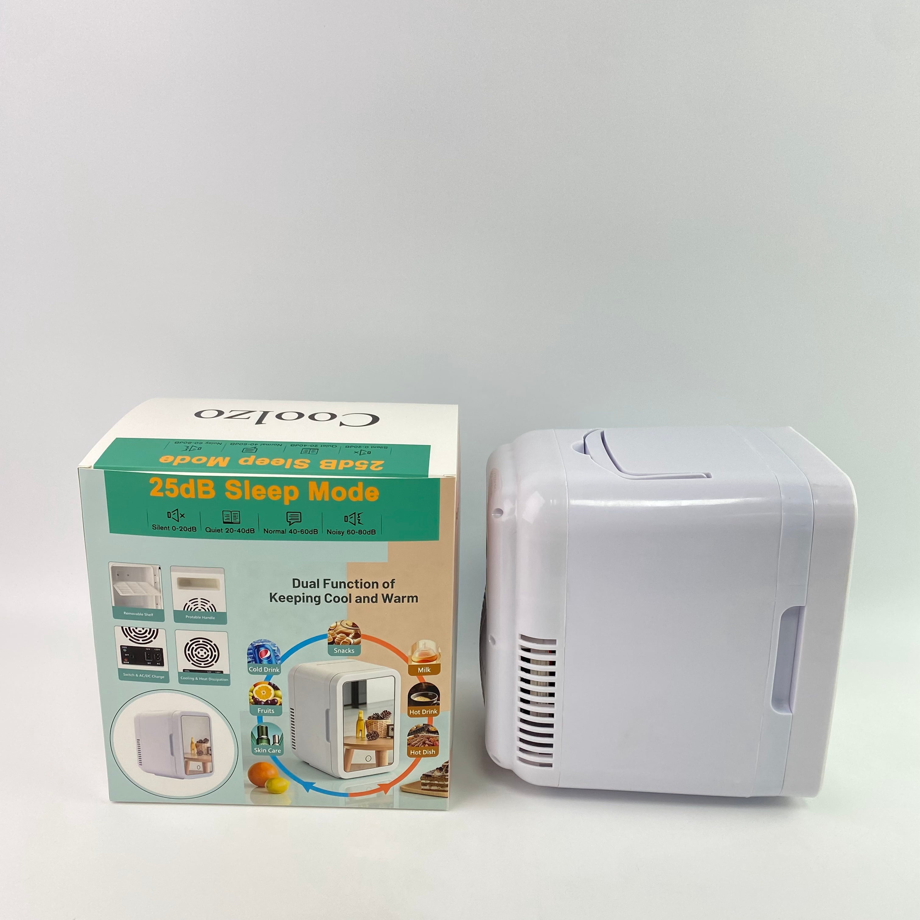 Coolzo Electric refrigerators for household purposes,Mini Fridge,10L/12 Can Luxury Skin Care Refrigerator, Small Beverage Fridges for Bedroom Office Dorm Car Travel