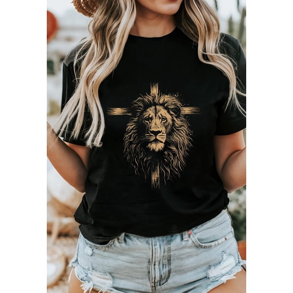 Lion Christian Cross Of Judah Faithful Bible Verse Jesus Christianity Faith Idea Unisex T-Shirt