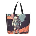 thumbnail image 1 of Disketp Astronaut With American Flag Bolsa Tote Estampada para Mujer, Bolso de Hombro y de Mano para Compras y Viajes, 1 of 8