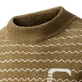 thumbnail image 6 of Men’s Gradient Letter Stripe Knit Sweater Thickened Slim Warm Imitation Mink Knitted Sweater Half-High-Neck Collar Pullover, 6 of 7