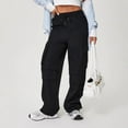 thumbnail image 5 of Pantalones cargo versátiles de mujer con pierna recta: múltiples bolsillos, poliéster, comodidad para el día a día, durabilidad para todas las estaciones, 5 of 5