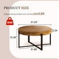 thumbnail image 2 of Shunda K Storage Round Medium Density Fiberboard Coffee Table, Natural, 2 of 6