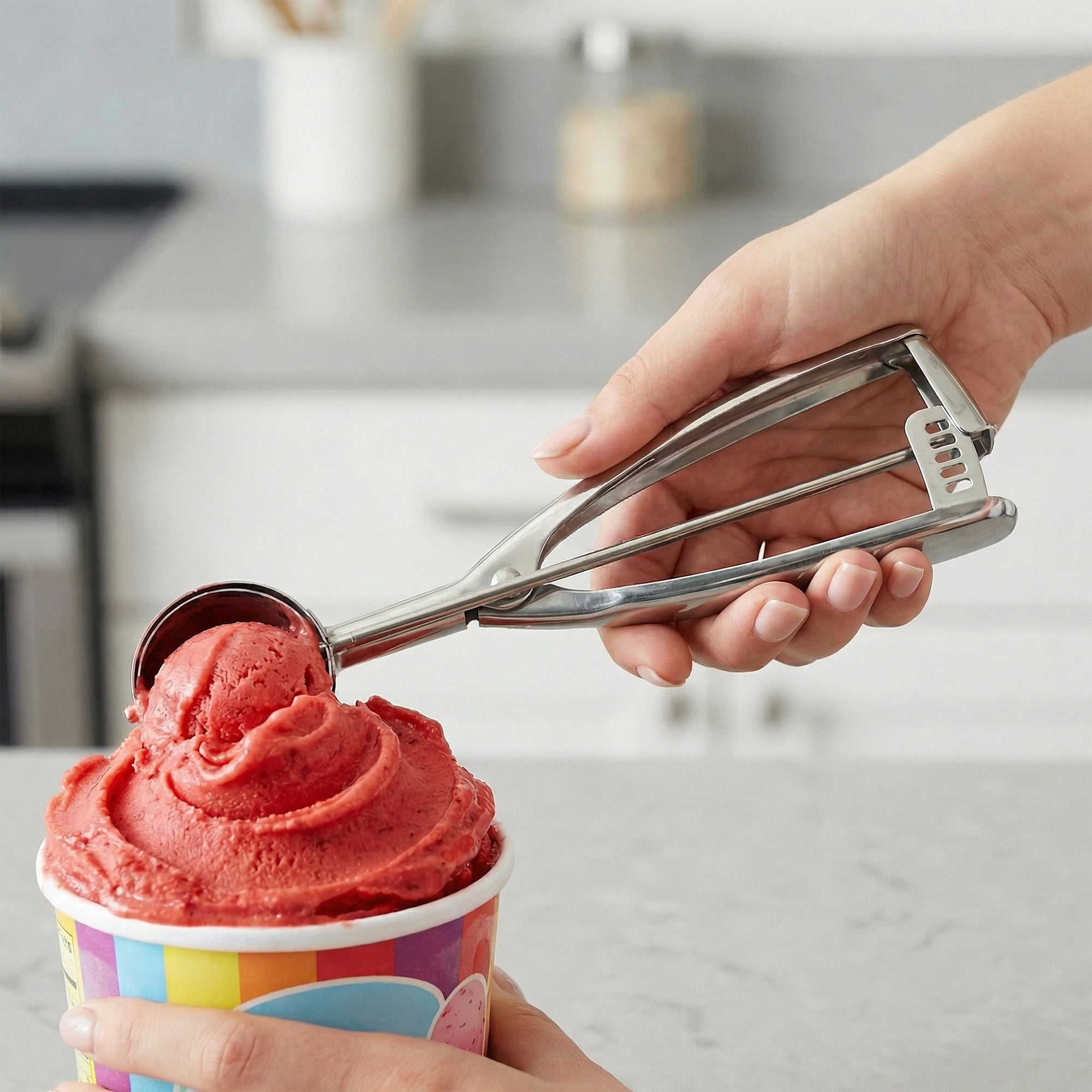 Unique Bargains Easy Clean Tool Stainless Steel Ice Cream Scoop Silver 8in