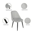 thumbnail image 4 of GIA Design Group Retro Armless Upholstered Dining Chairs with Vegan Leather, off-Gray, Set of 4, 4 of 6