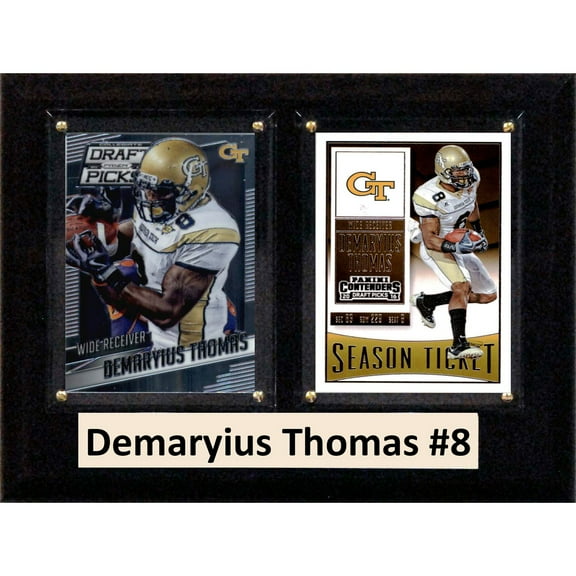 C & I Collectables 68DEMTHOMASCO 6 x 8 in. Demaryius Thomas NCAA Georgia Tech Yellow Jackets Two Card Plaque