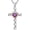 02-February-Amethyst, variant on Garnet Cross Necklace for Women 925 Sterling Silver Christian January Birthstone Necklace Heart Cross Pendant Jewelry Birthday Anniversary Christmas Gifts for Mom Wife Daughter Sister