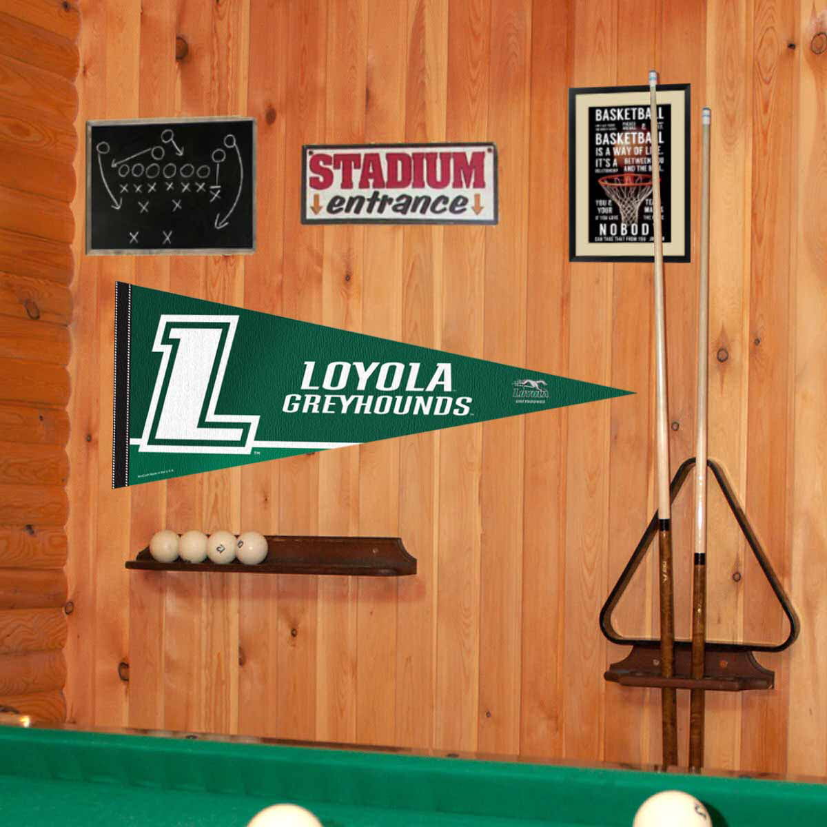 College Flags and Banners Co Loyola Maryland Greyhounds Pennant Full Size Felt