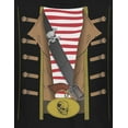 thumbnail image 4 of Old Glory Mens Halloween Pirate Costume Short Sleeve Graphic T Shirt, 4 of 6