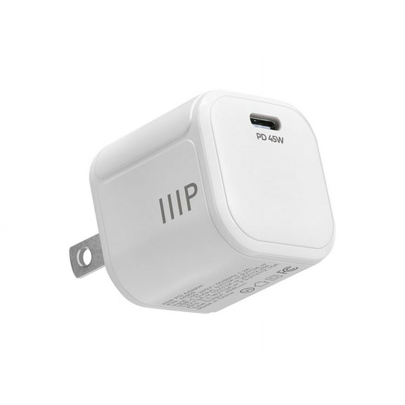 Monoprice 45W USB‑C Mini Cubic GaN Charger, PD 3.0, 100V ~ 240V, 50 / 60 Hz, 1.2A Max, Ultra Compact and Lightweight, ETL‑Certified